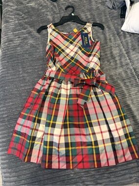 slim fit dress slacks Etro Wool Plaid Studded Dress